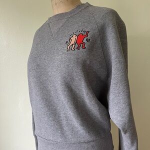 SOLD 🌺🌺🌺Lacoste x Keith Haring gray dolman sleeve women’s sweatshirt size 36